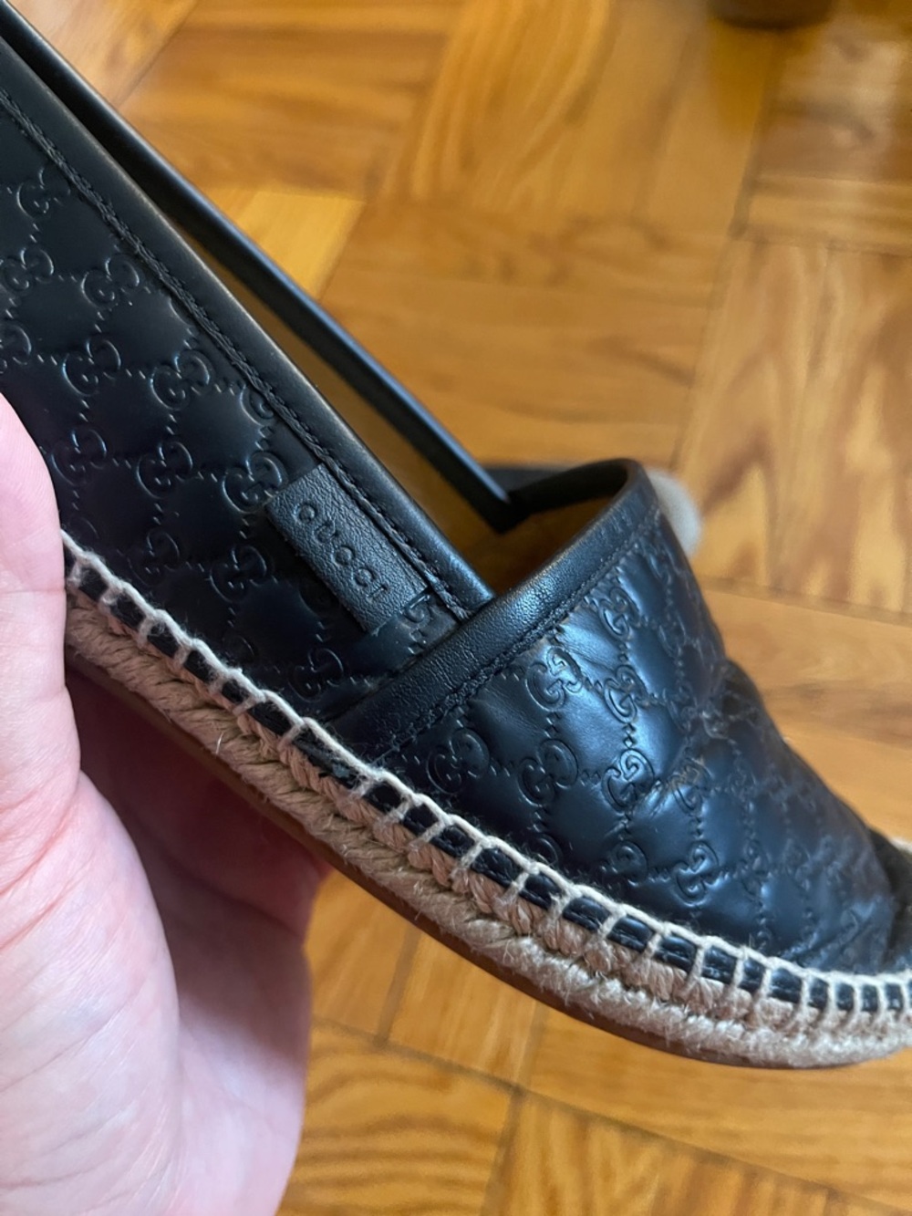 Gucci Microguccissima Monogram Pattern Leather Espadrilles Quiet Luxury - Picture 5 of 15